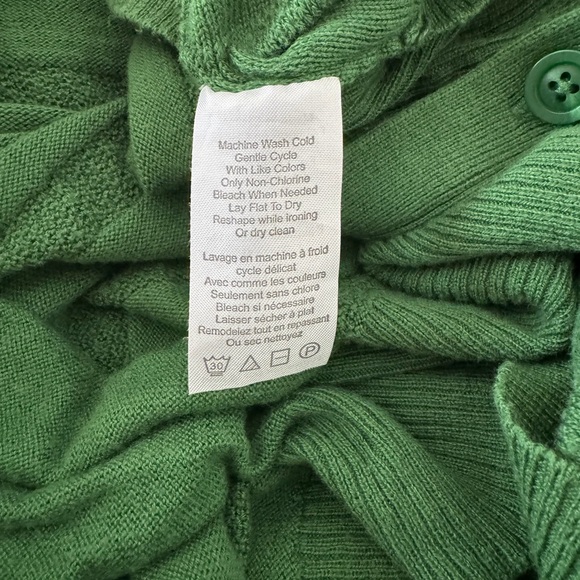 Anthropologie Green Knit Cardigan Sweater Oversized Cozy Drapy Spring Fall Sz S - Picture 8 of 8